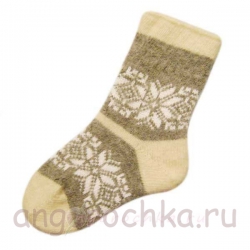 Женские вязаные теплые шерстяные носки со снежинкой