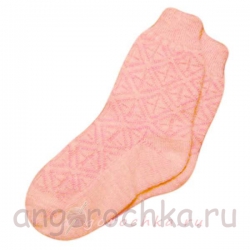 Бесшовные женские розовые вязаные носки с резинкой