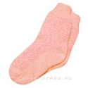 Бесшовные женские розовые вязаные носки с резинкой