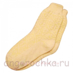 Желтые женские  вязаные носки с резинкой