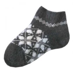 Укороченные вязаные женские шерстяные носки с орнаментом