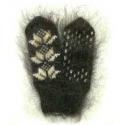 Черные мохеровые варежки с рисунком